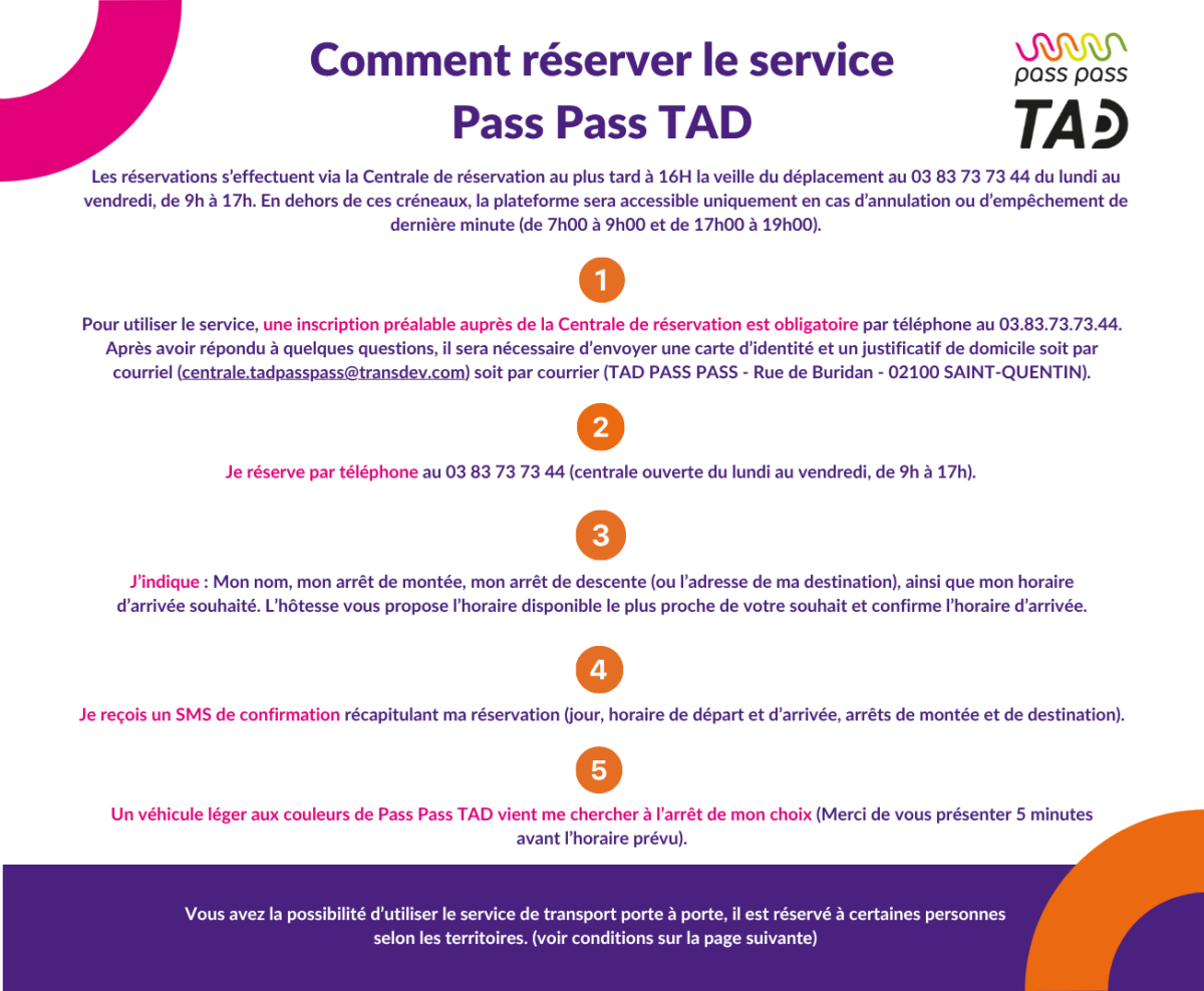Comment réserver le service Pass Pass TAD