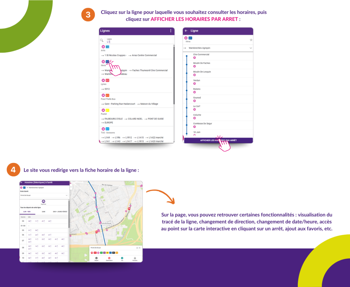 Consulter une fiche horaire