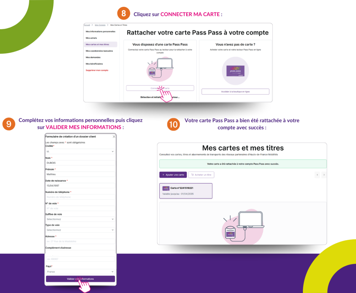 Associer une carte Pass Pass à un compte