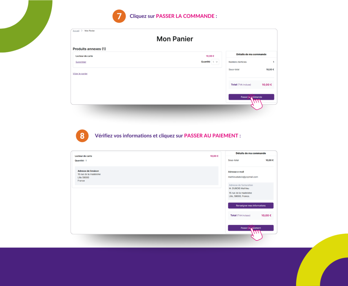 Commander un lecteur de carte
