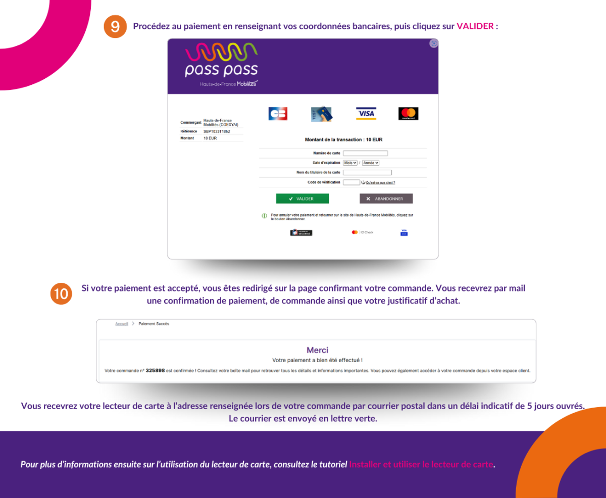 Commander un lecteur de carte