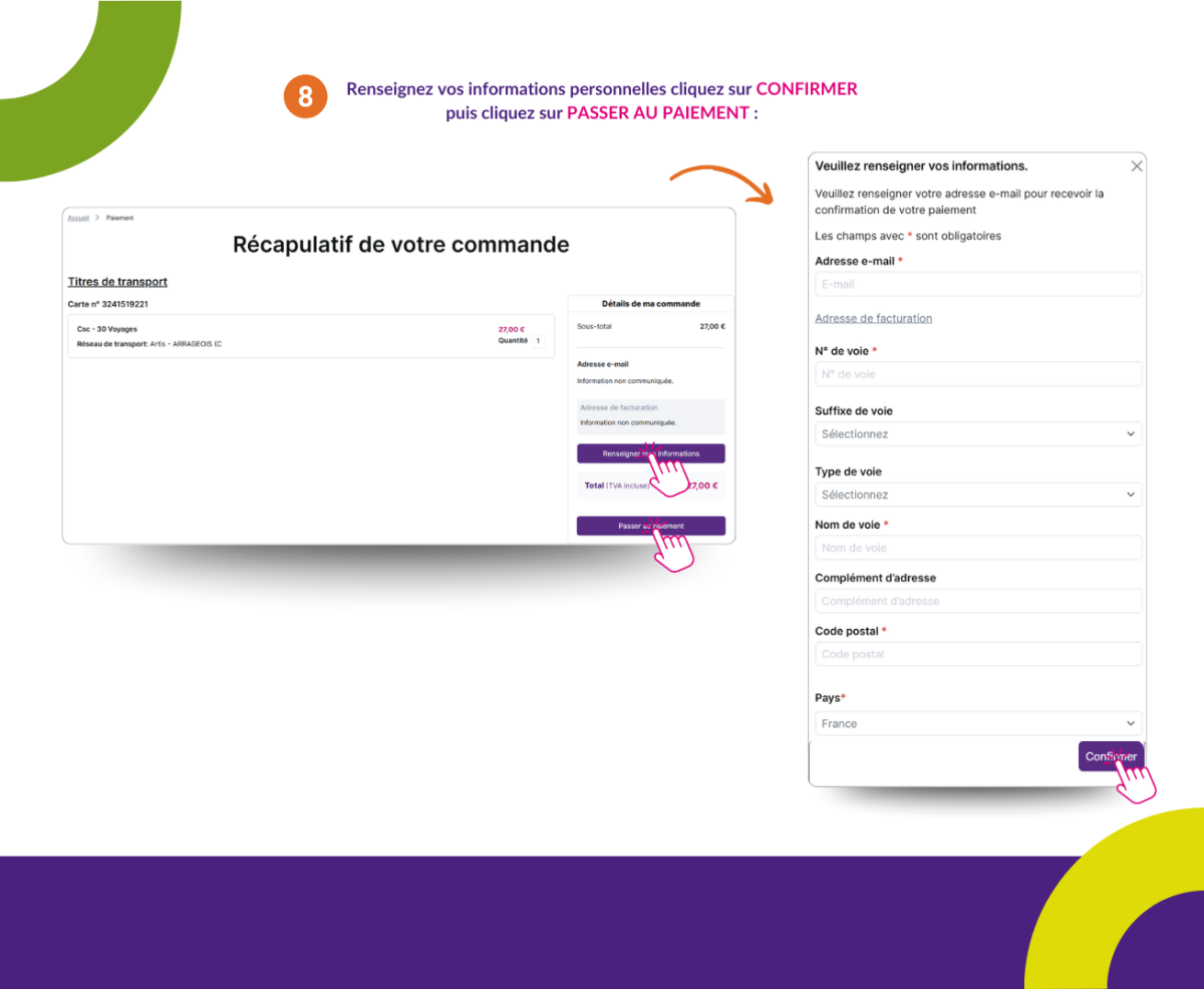 Commander des titres de transport en mode lecture de carte