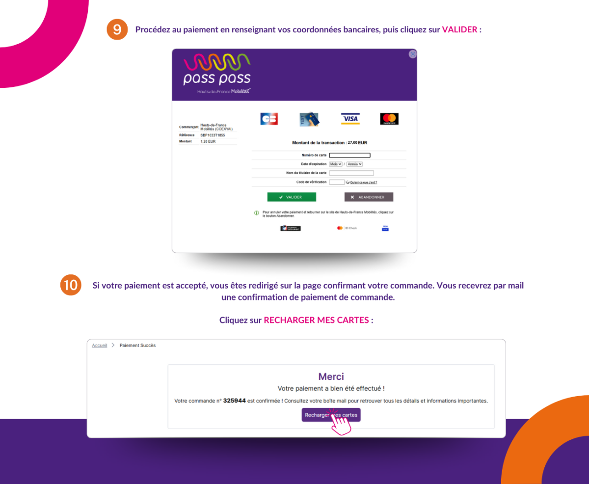 Commander des titres de transport en mode lecture de carte