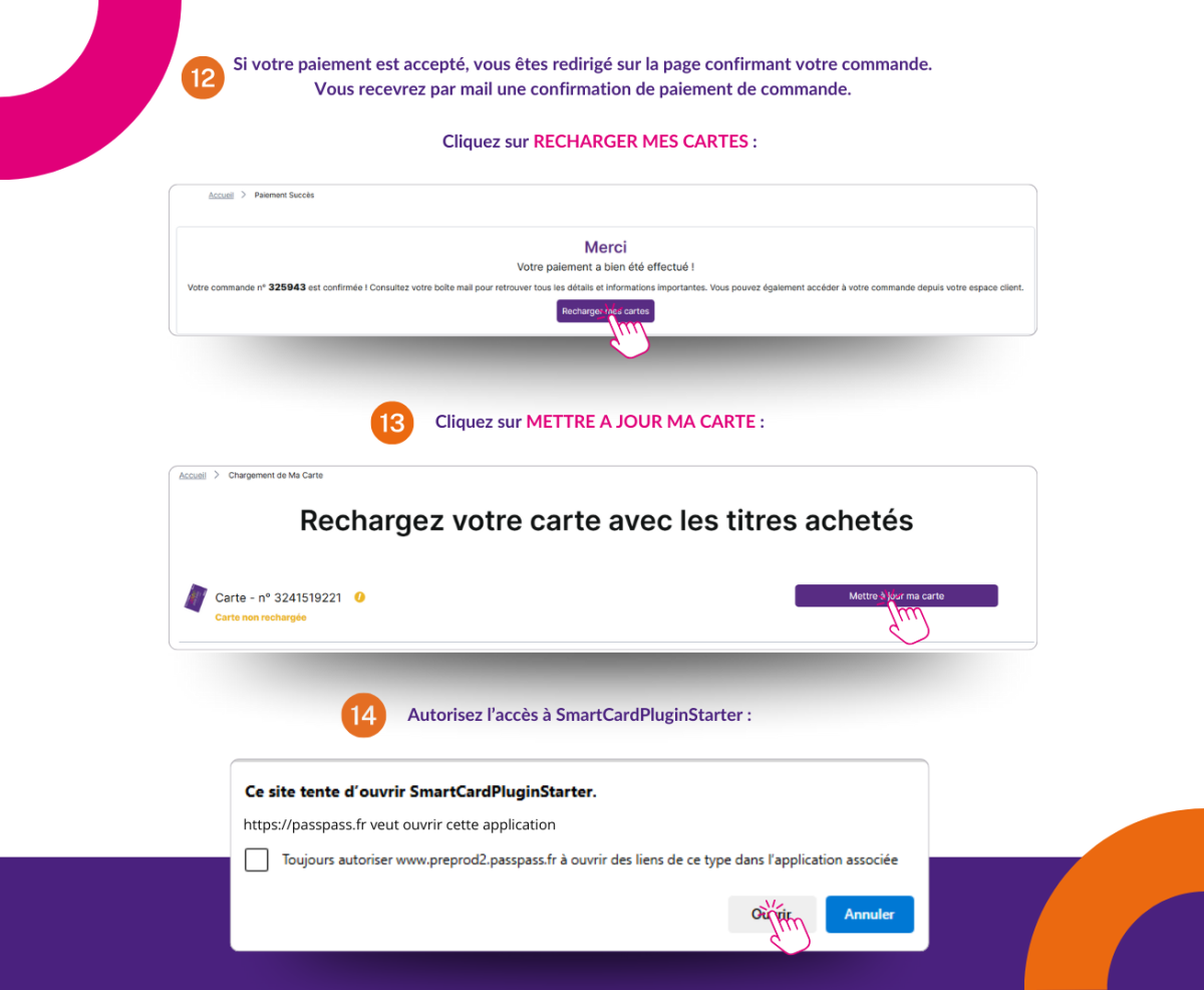 Commander des titres de transport en mode  connecté à un compte Pass Pass